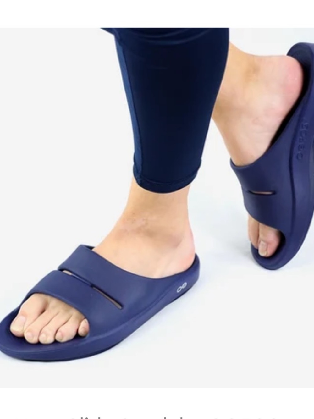 OOFOS OOaah slide sandals Men size 11 Navy Blue Slide Recovery Sandal